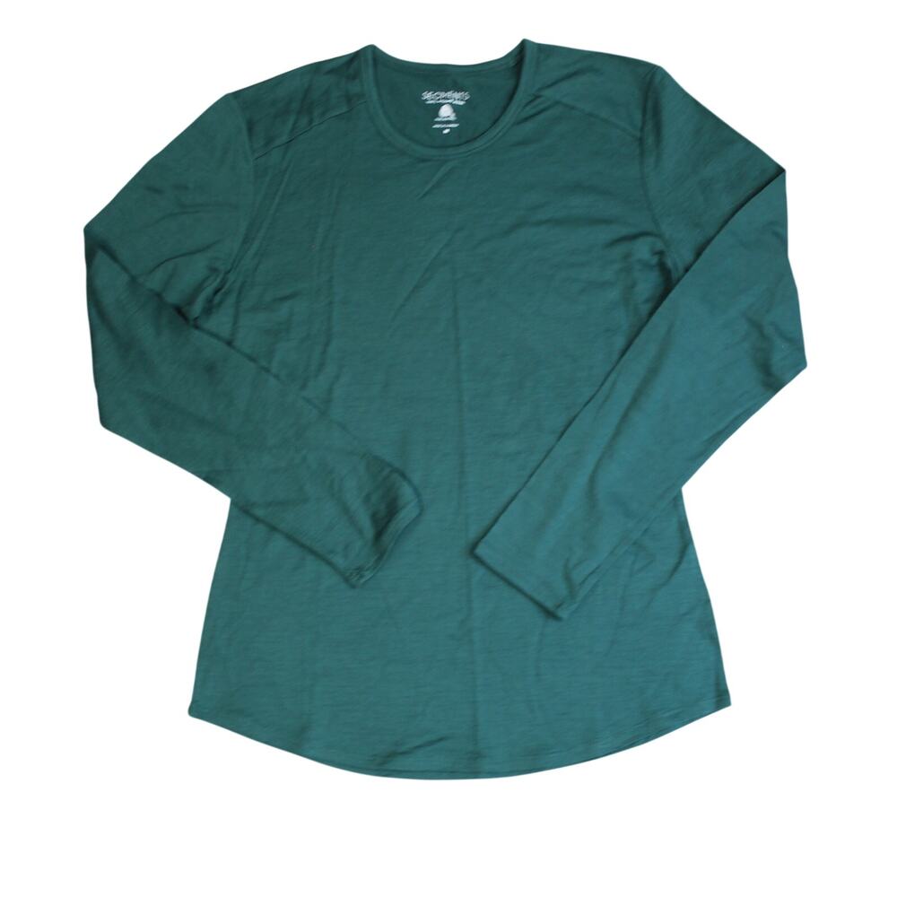 Segments Base Layer Shirt Womens Medium Green 100% Merino Wool Lightweight
